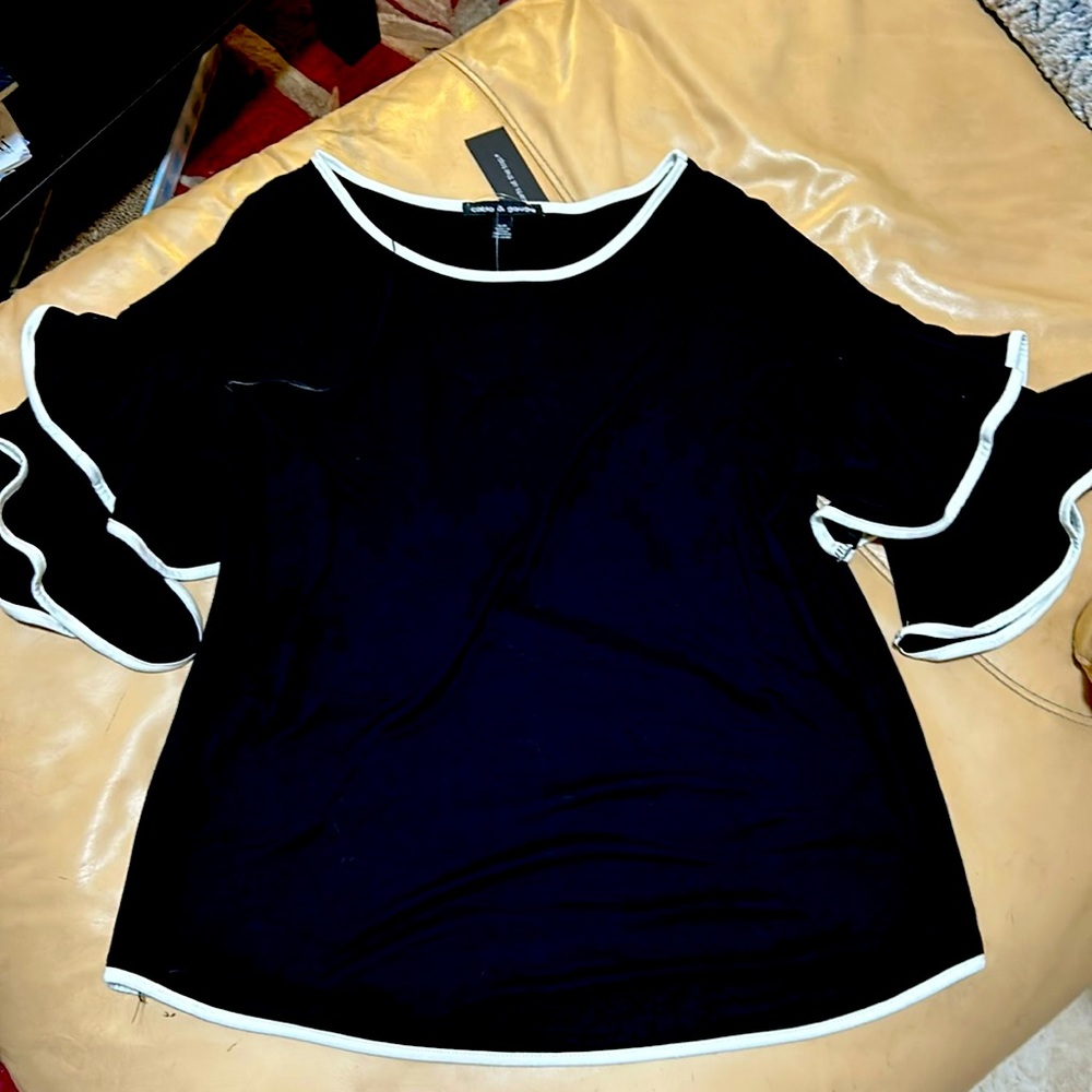Black and white blouse